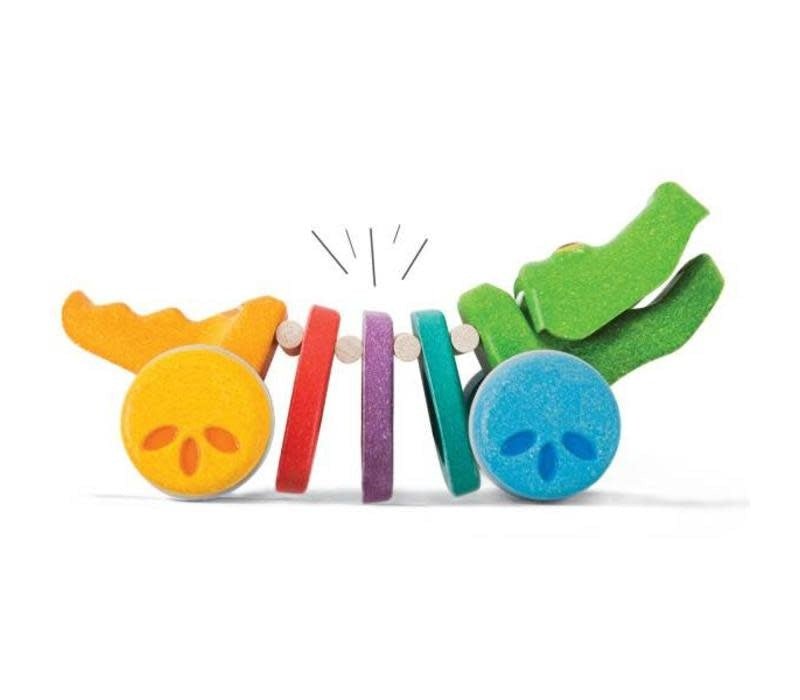 Plan Toys | Houten Trekfiguur | Dancing Alligator | Rainbow | 1+ - Kleine Eland