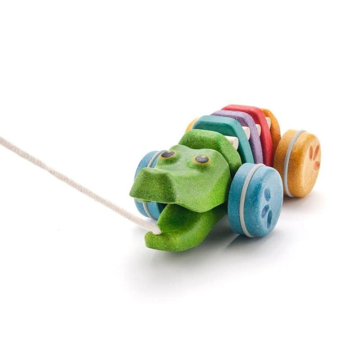 Plan Toys | Houten Trekfiguur | Dancing Alligator | Rainbow | 1+ - Kleine Eland