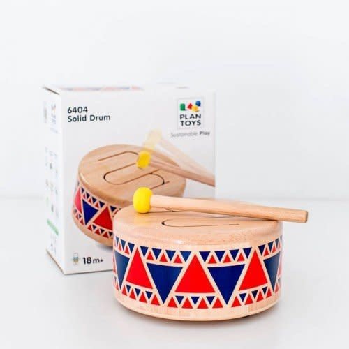 Plan Toys | Solid Wooden Drum | Houten Trommel | 16 cm | +18 mnd - Kleine Eland