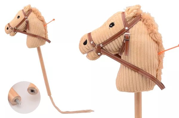 Pluche Stokpaard met Geluid | Rib Corduroy | 0,75 cm | 2+ - Kleine Eland
