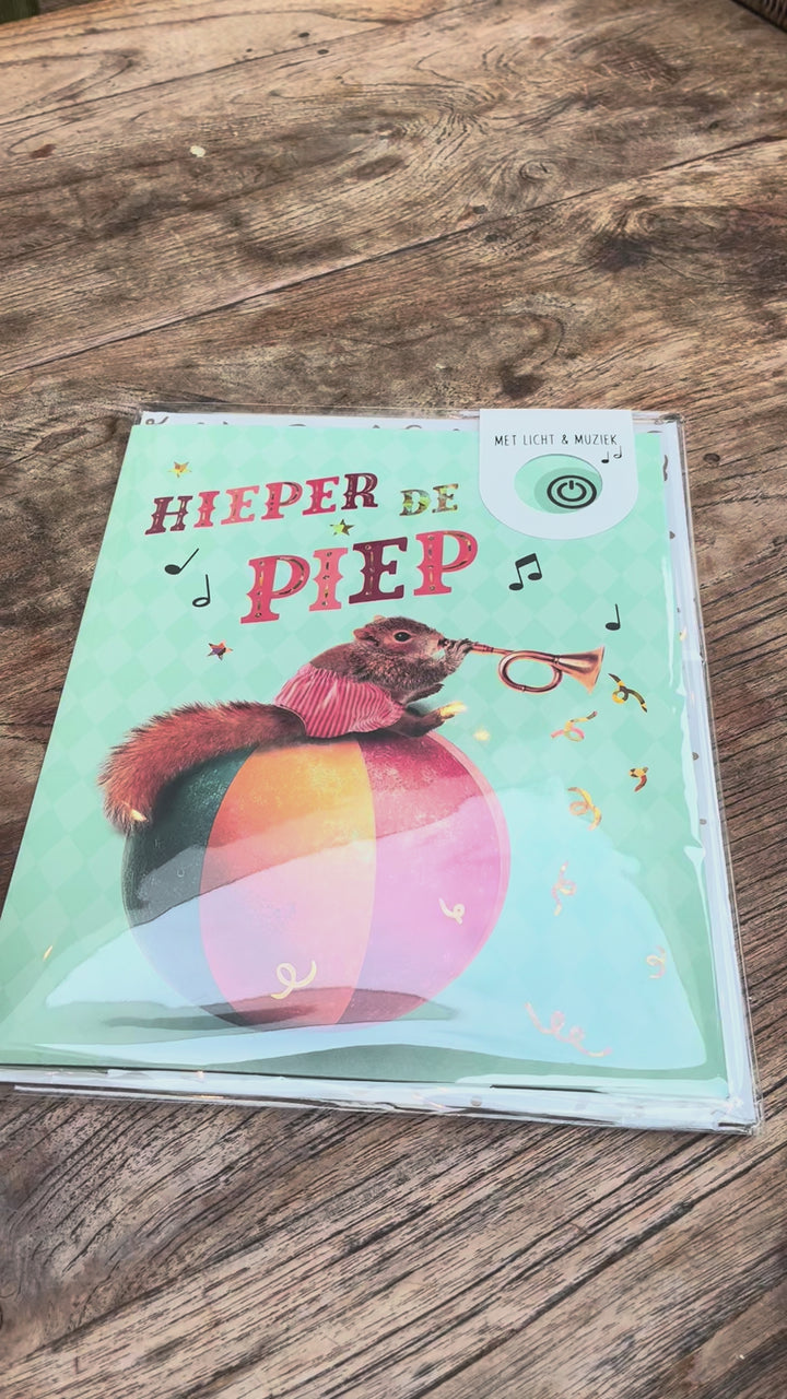 Demonstratie van muziekkaart ‘Hieper de piep’ met muziek en lichtjes