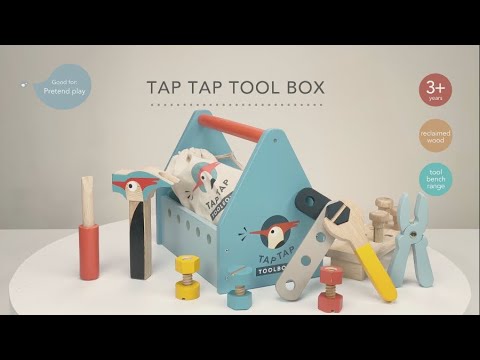 Tender Leaf Toys | Wooden Tool Box | 22 pieces | 23 x 15 x 20 cm | 3+