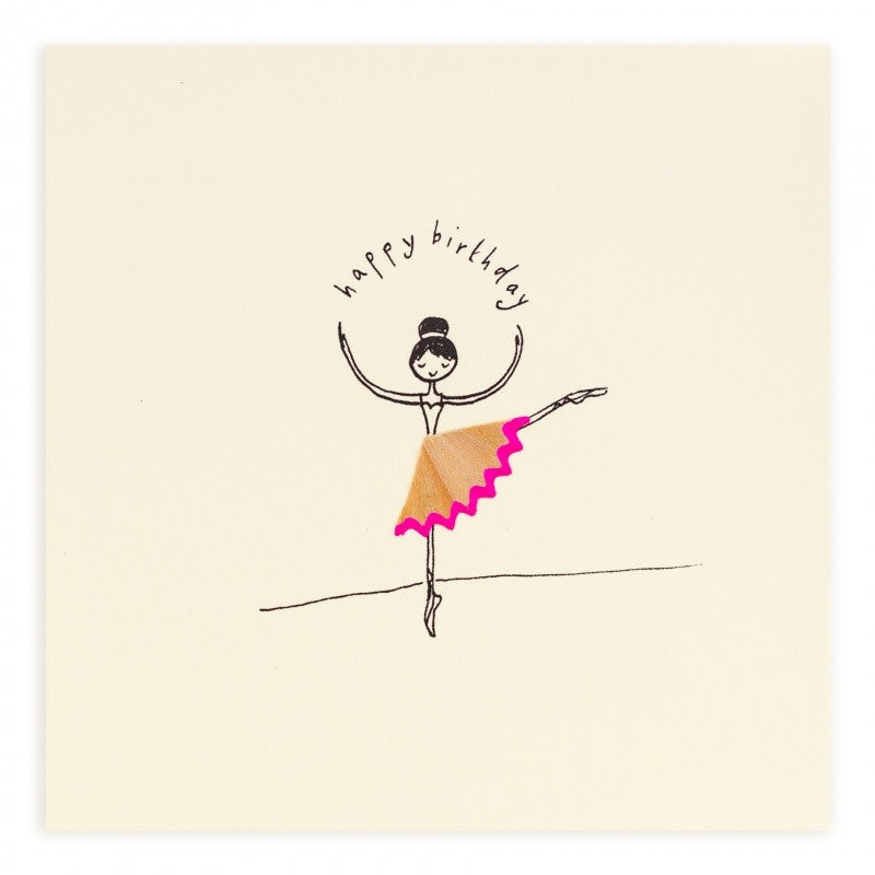 Pencil Shavings Cards by Ruth Jackson | Happy Birthday | Ballerina