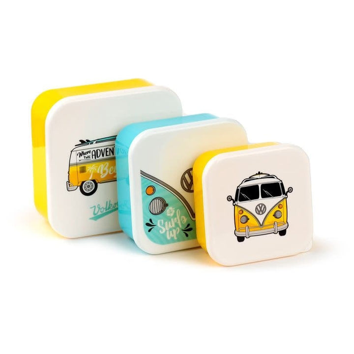 Puckator | Set van 3 lunchboxen | Volkswagen VW T1 | Camper Bus | Surf | 13,5 - 11,5 - 10 cm - Kleine Eland