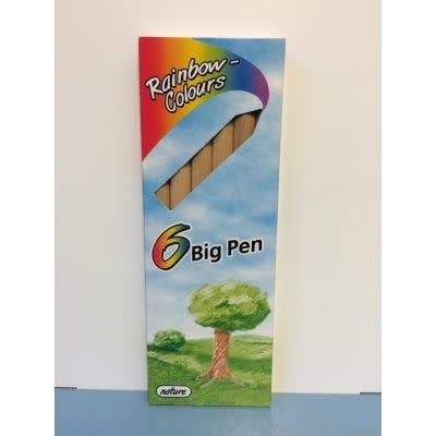 Rainbow Colors | 6 Big Pen Kleurpotloden - Kleine Eland