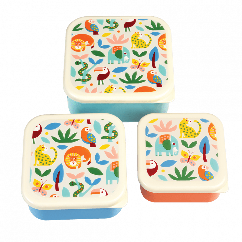 Rex London | Snack Boxes | Set van 3 lunchboxen | 11,3 - 9,9 - 8,4 cm | Wild Wonders - Kleine Eland