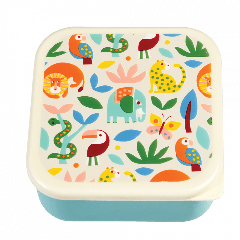 Rex London | Snack Boxes | Set van 3 lunchboxen | 11,3 - 9,9 - 8,4 cm | Wild Wonders - Kleine Eland