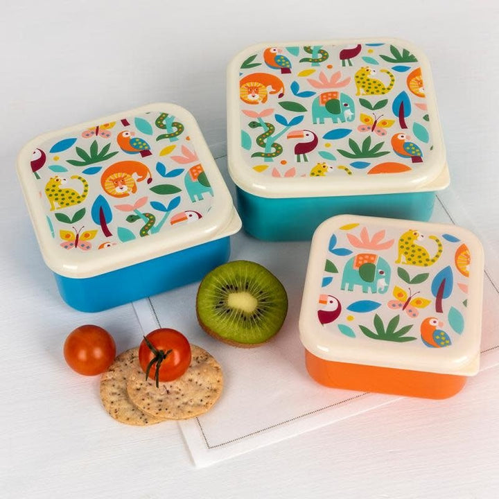Rex London | Snack Boxes | Set van 3 lunchboxen | 11,3 - 9,9 - 8,4 cm | Wild Wonders - Kleine Eland