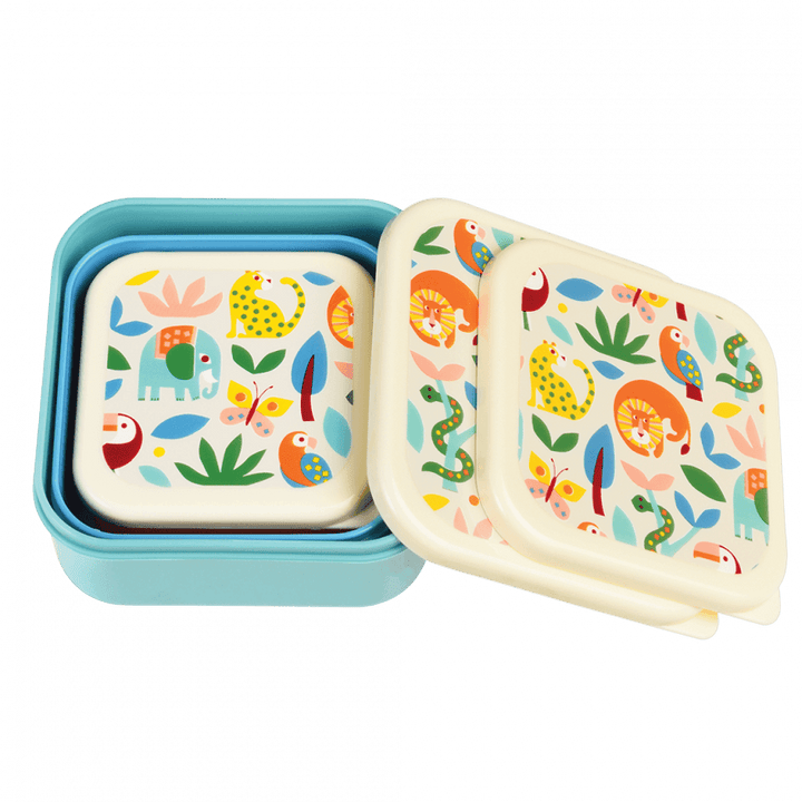 Rex London | Snack Boxes | Set van 3 lunchboxen | 11,3 - 9,9 - 8,4 cm | Wild Wonders - Kleine Eland