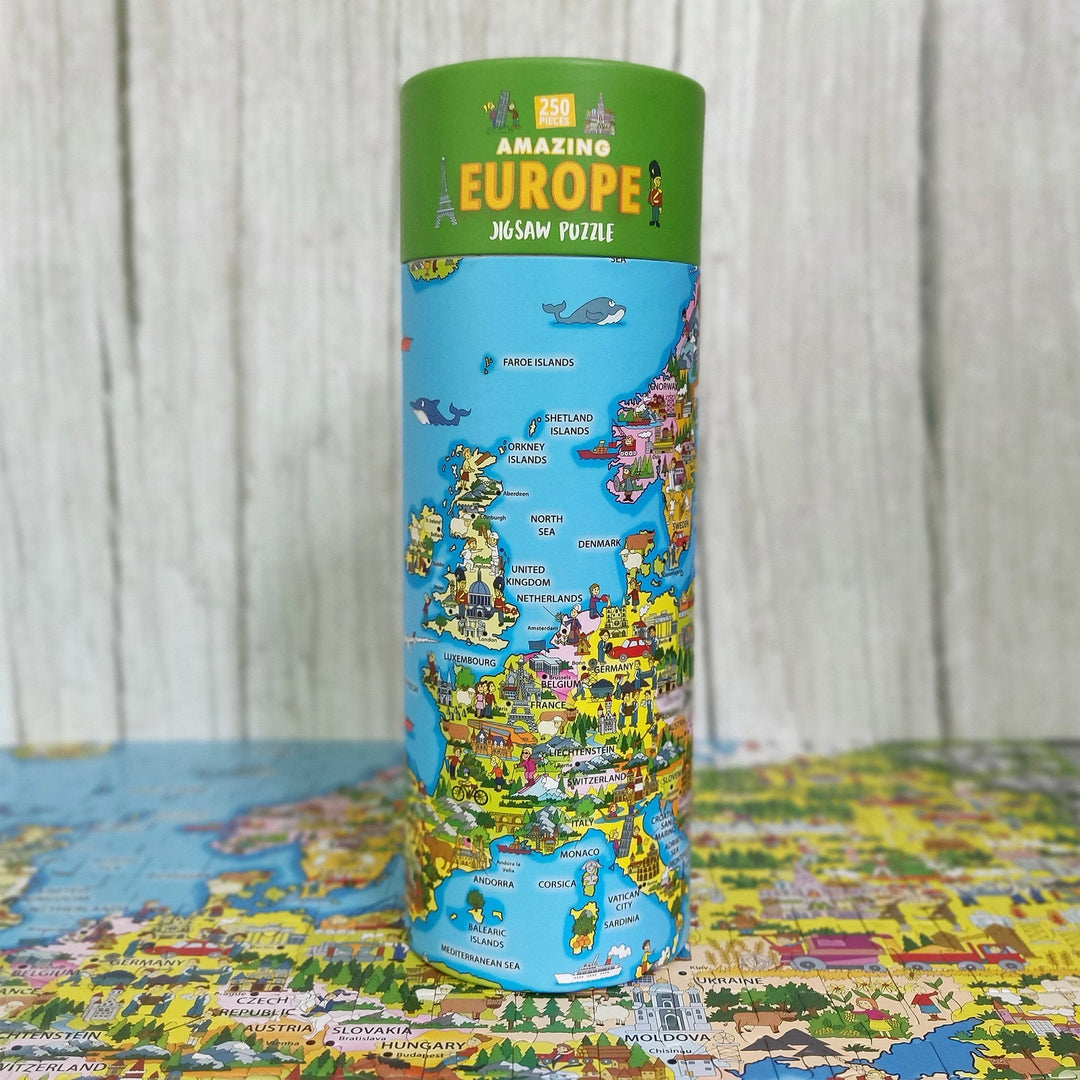 Robert Frederick Ltd l Puzzel Amazing Europa | 250 stukjes | 57 cm x 43 cm | 6+ - Kleine Eland