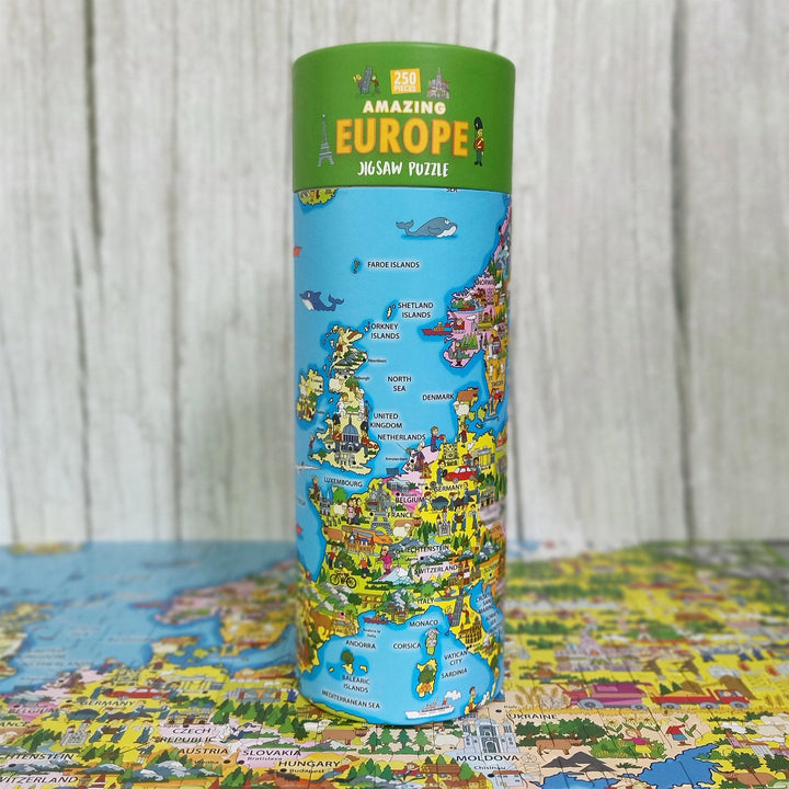 Robert Frederick Ltd l Puzzel Amazing Europa | 250 stukjes | 57 cm x 43 cm | 6+ - Kleine Eland