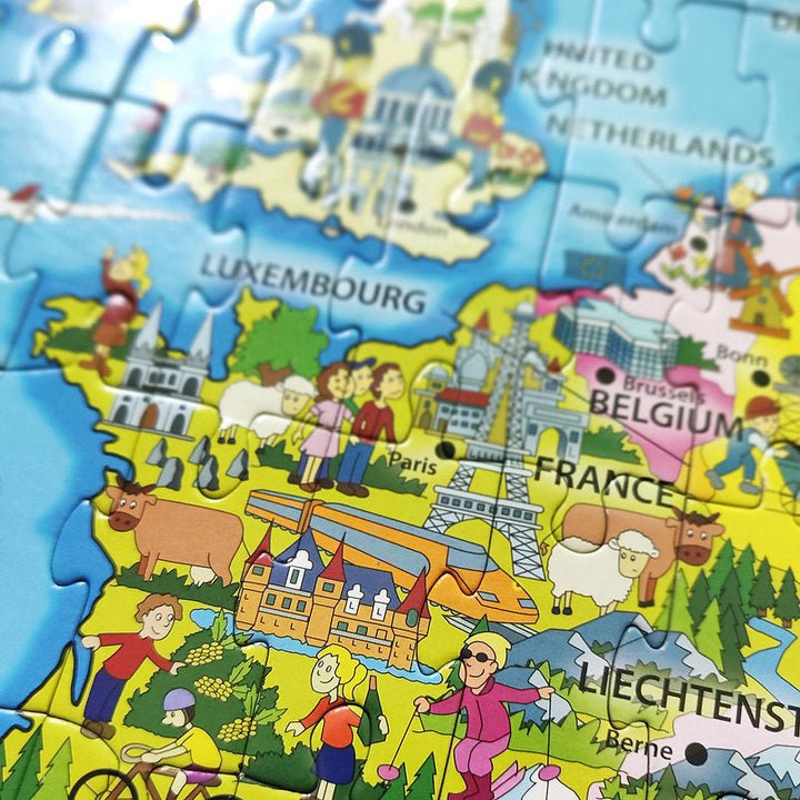 Robert Frederick Ltd l Puzzel Amazing Europa | 250 stukjes | 57 cm x 43 cm | 6+ - Kleine Eland