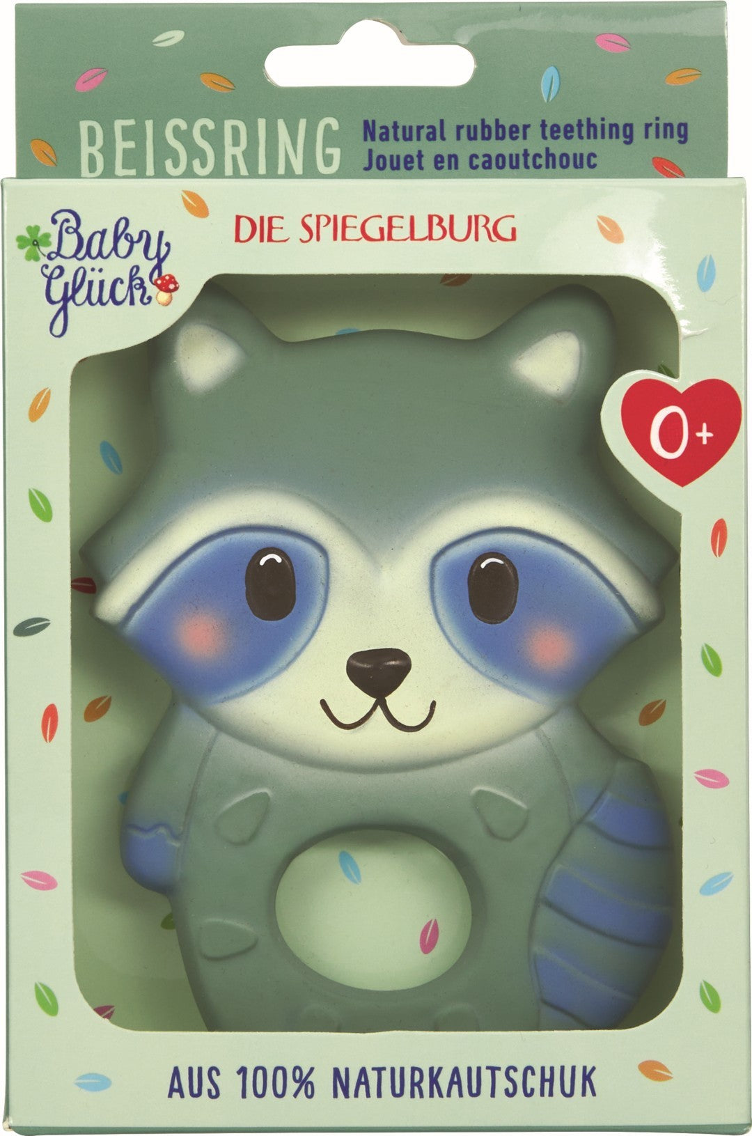 Baby Glück-bijtring wasbeer in verpakking