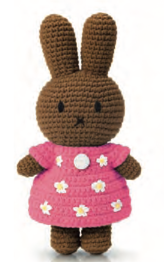 Crochet Plush Toy | Melanie / Nina | Pink Flower Dress | 25 cm | 100% Cotton | 0+