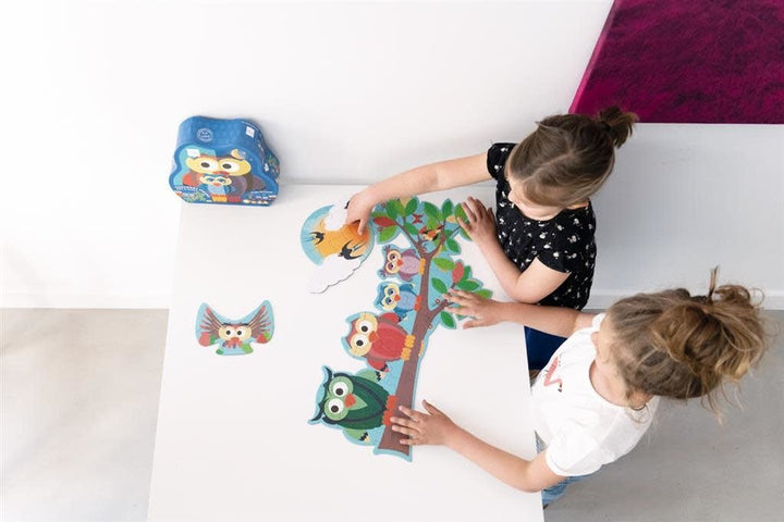 Scratch Puzzle | Uil | Dag en Nacht | 2 - zijdige puzzel | 39 stukjes | 4+ - Kleine Eland