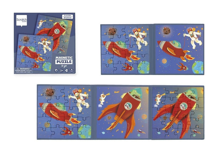 Scratch To Go Magnetisch Puzzelboek Ruimte 18 cm 3+ - Kleine Eland