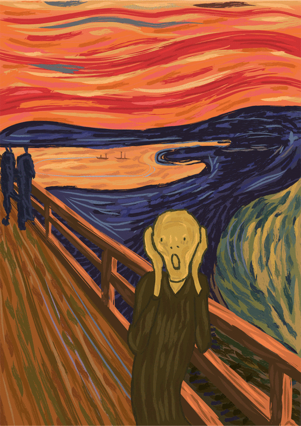 Orange Panda | Lenticulaire Kaart Bewegend | Munch | After the Scream