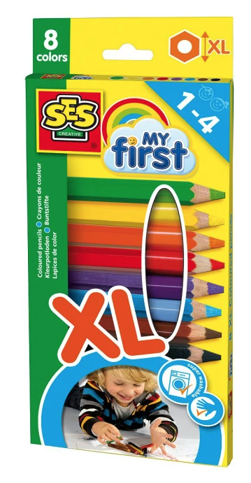 Ses | My first | Kleurpotloden | 8 delig | 1+ - Kleine Eland
