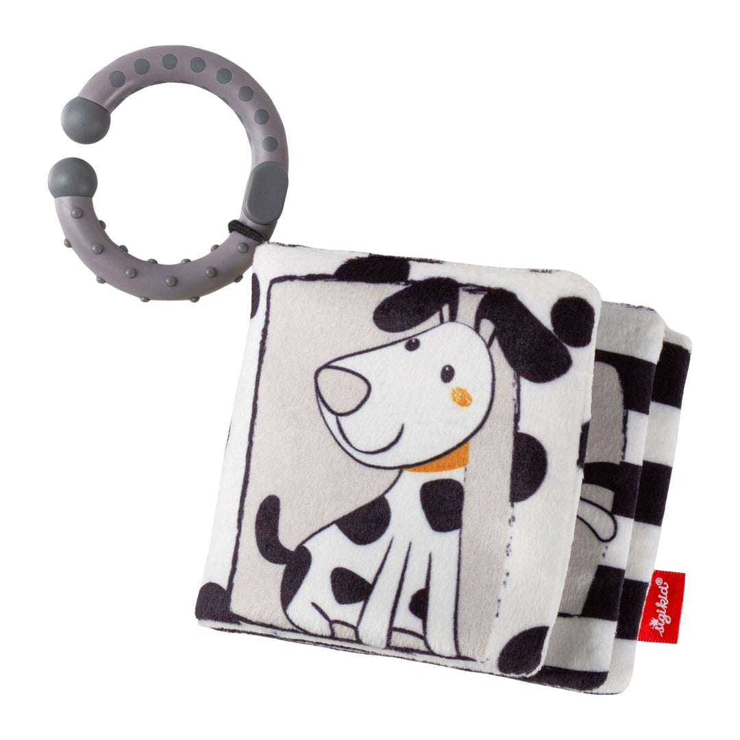 Sigikid Dotson stoffen babyboekje met dalmatiër op de voorkant en grijze ring
