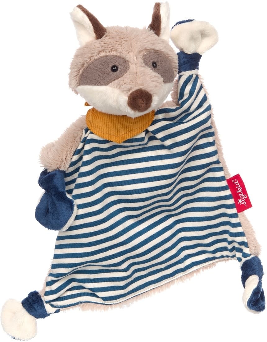 Sigikid | Baby Classic | Knuffeldoek | Wasbeer | Blauw | 25 cm | 0+ - Kleine Eland