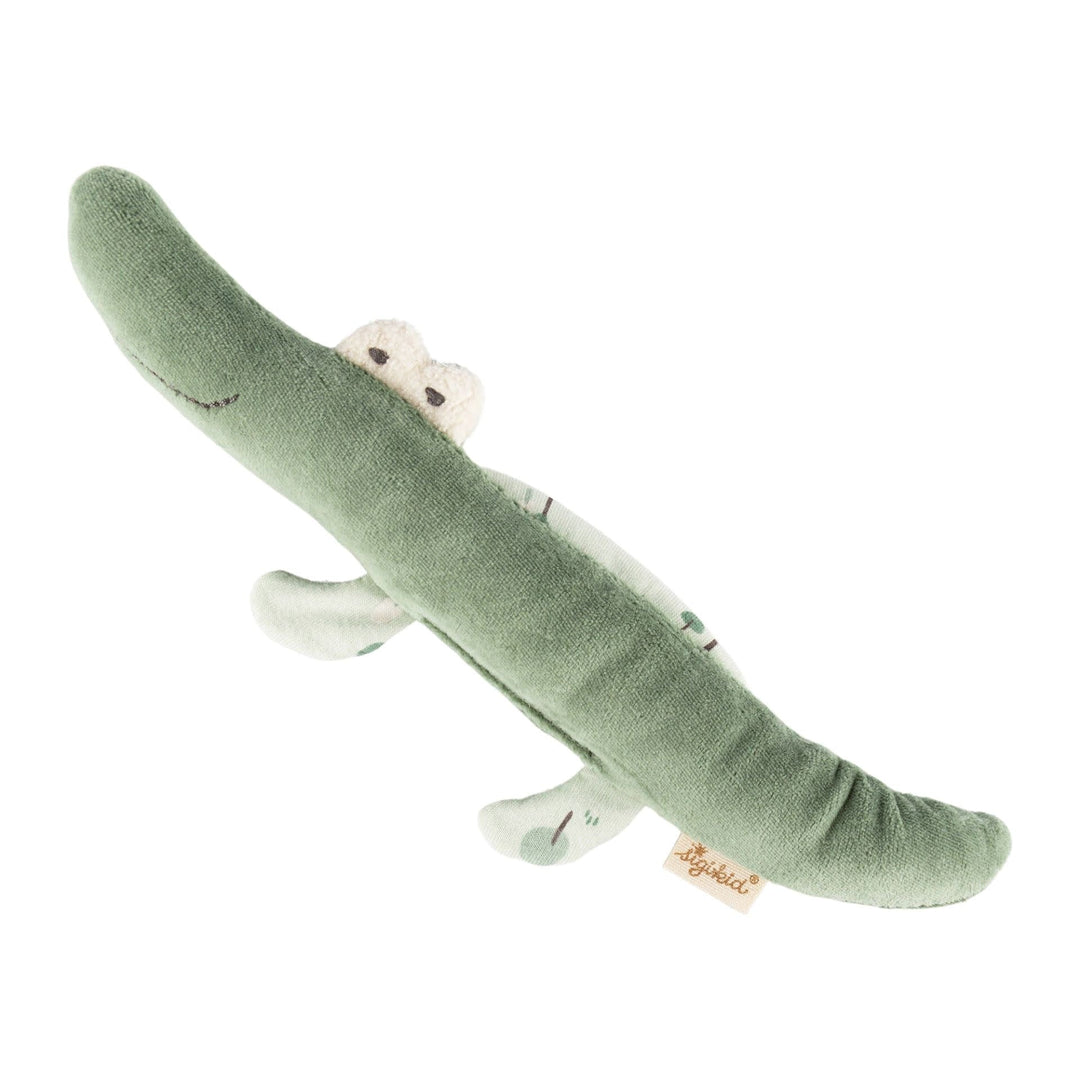Sigikid | Katoenen Grijp Speeltje | Rammelaar | Krokodil | 23 cm | 0+ - Kleine Eland
