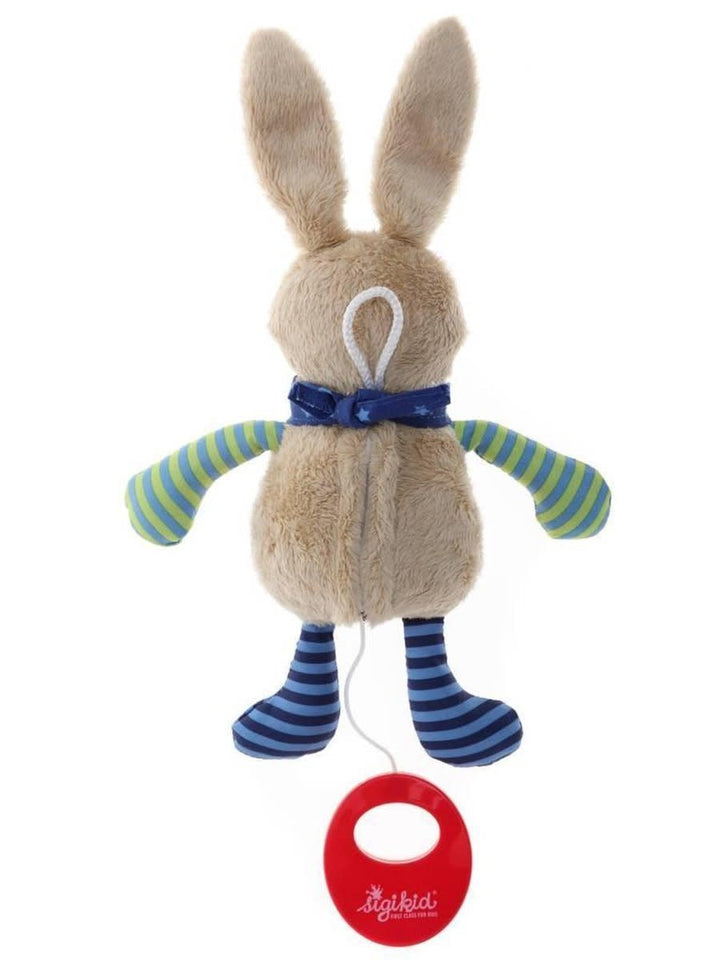 Sigikid | Knuffel inclusief Muziekdoosje met Trekkoord | Konijn | Melody: Various | 22 cm | 0+ - Kleine Eland