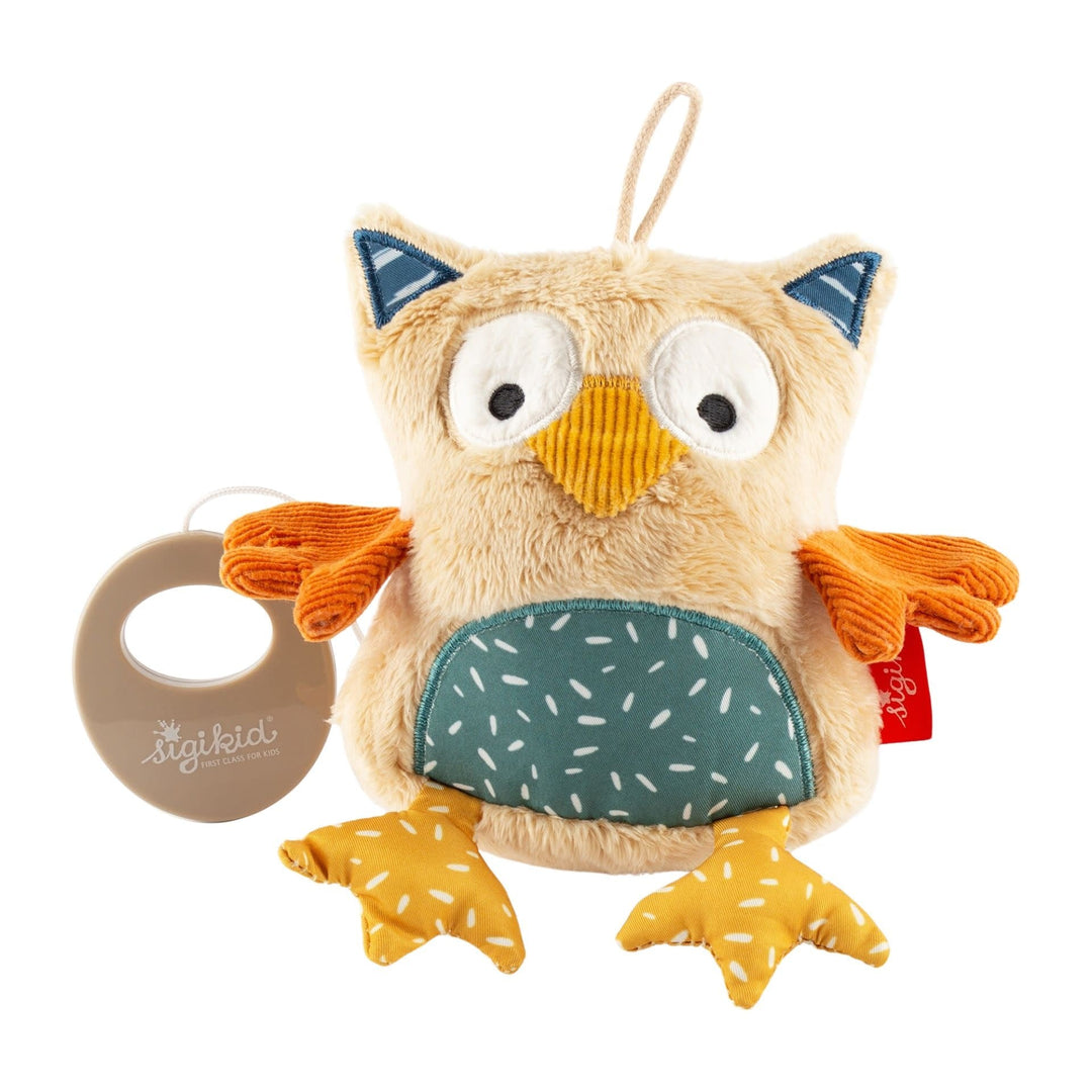 Sigikid | Knuffel inclusief Muziekdoosje met Trekkoord | Uil | Melody: Various | 12 cm | 0+ - Kleine Eland