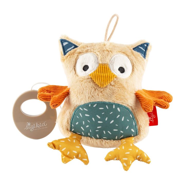Sigikid | Knuffel inclusief Muziekdoosje met Trekkoord | Uil | Melody: Various | 12 cm | 0+ - Kleine Eland
