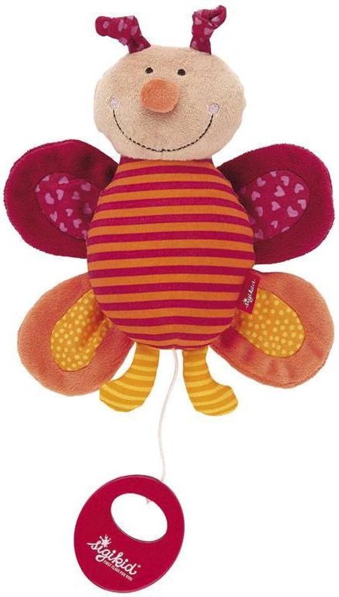 Sigikid | Knuffel inclusief Muziekdoosje met Trekkoord | Vlinder | Melody: Various | 20cm | 0+ - Kleine Eland