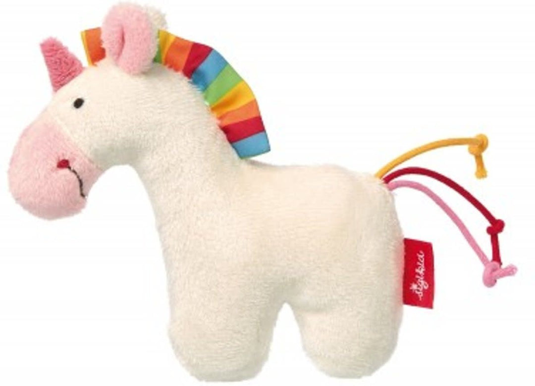Sigikid | Red Stars | Mini Rammelaar | Eenhoorn | Wit | 13 cm | 0+ - Kleine Eland
