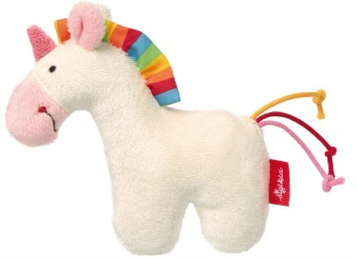 Sigikid | Red Stars | Mini Rammelaar | Eenhoorn | Wit | 13 cm | 0+ - Kleine Eland