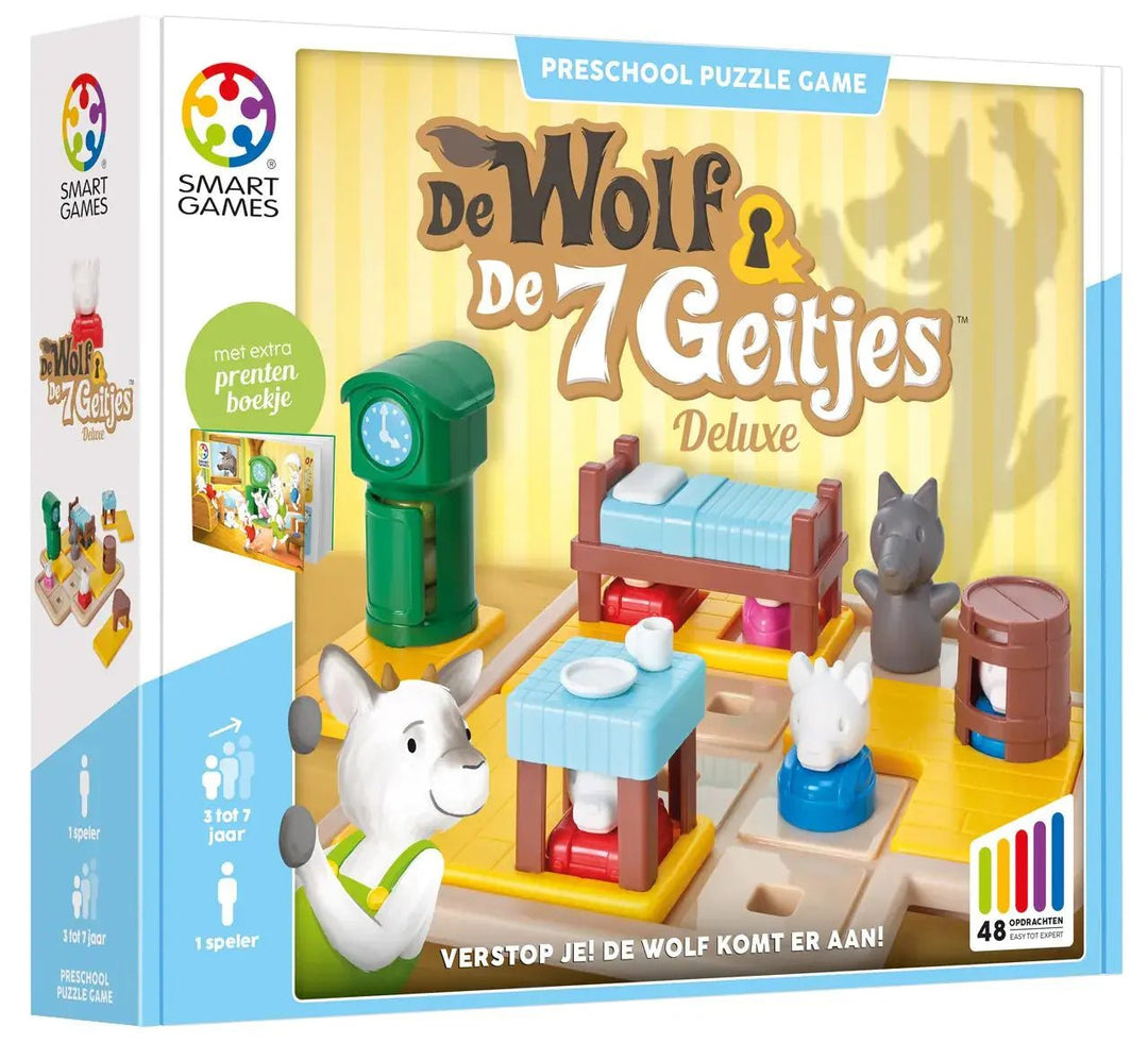 Smartgames | De Wolf en de 7 Geitjes | 48 Opdrachten | 3 - 7 jaar - Kleine Eland