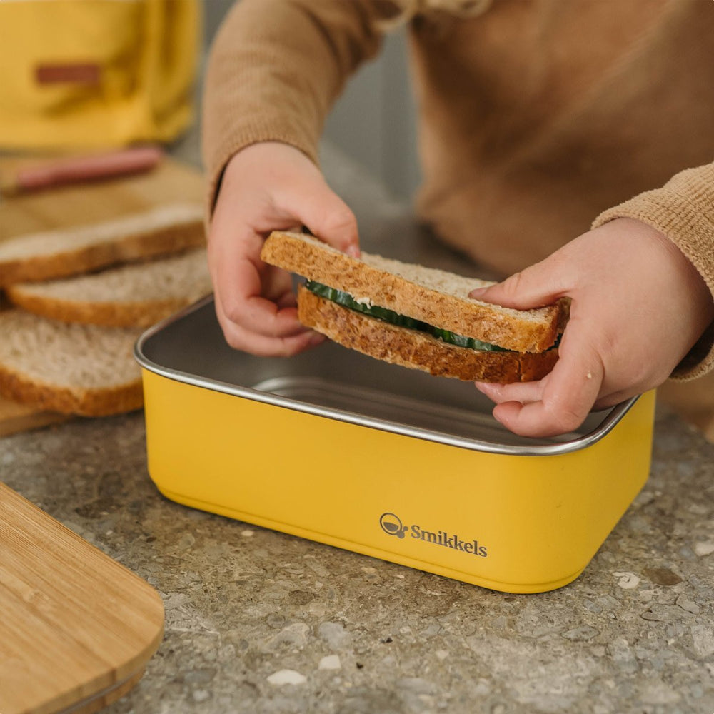 Smikkels | RVS Lunchbox | Geel - Kleine Eland