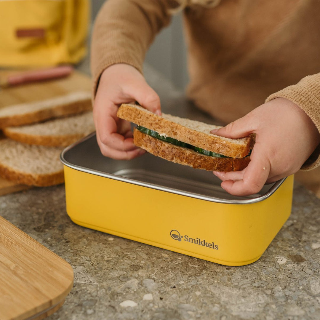 Smikkels | RVS Lunchbox | Geel - Kleine Eland