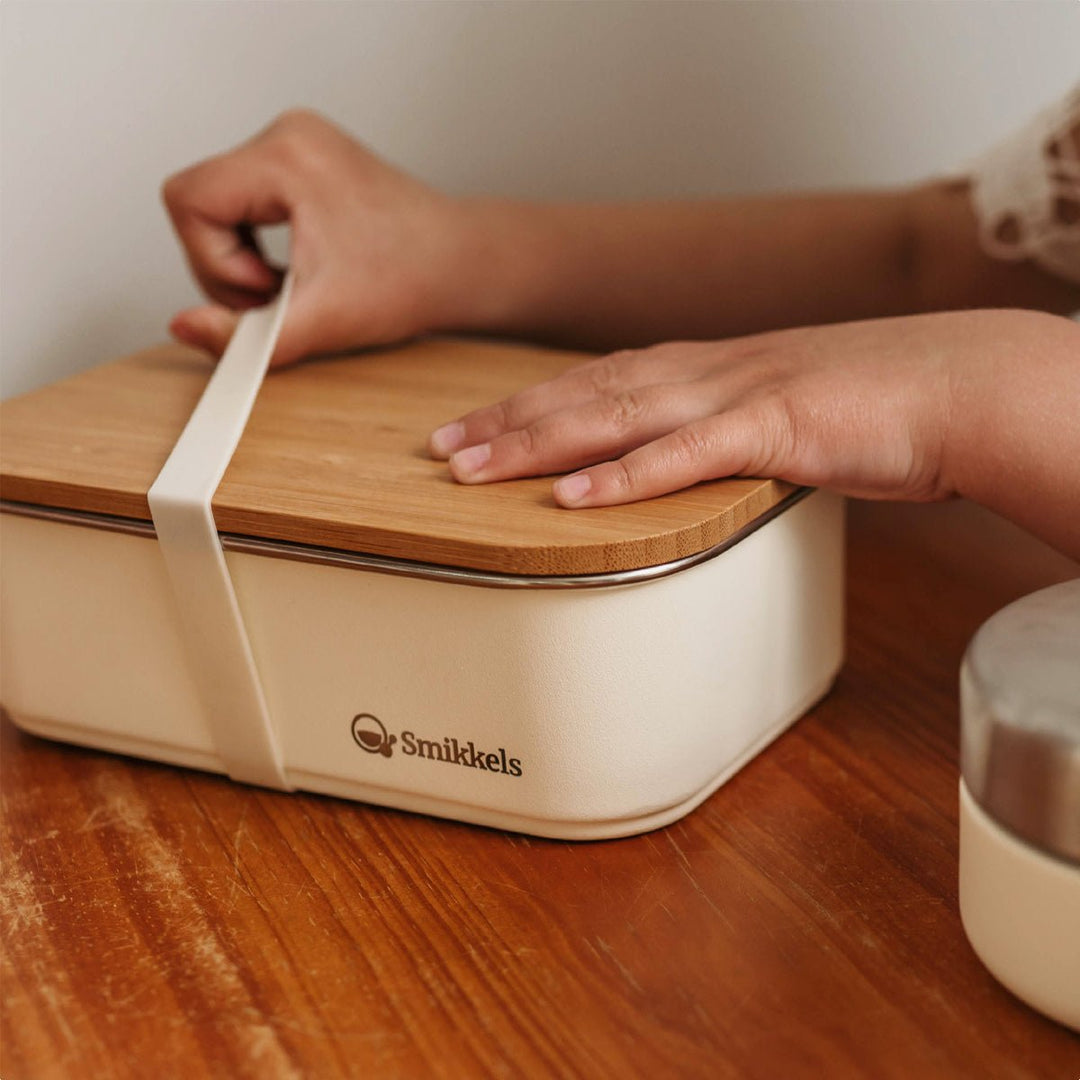 Smikkels | RVS Lunchbox | Zacht wit - Kleine Eland