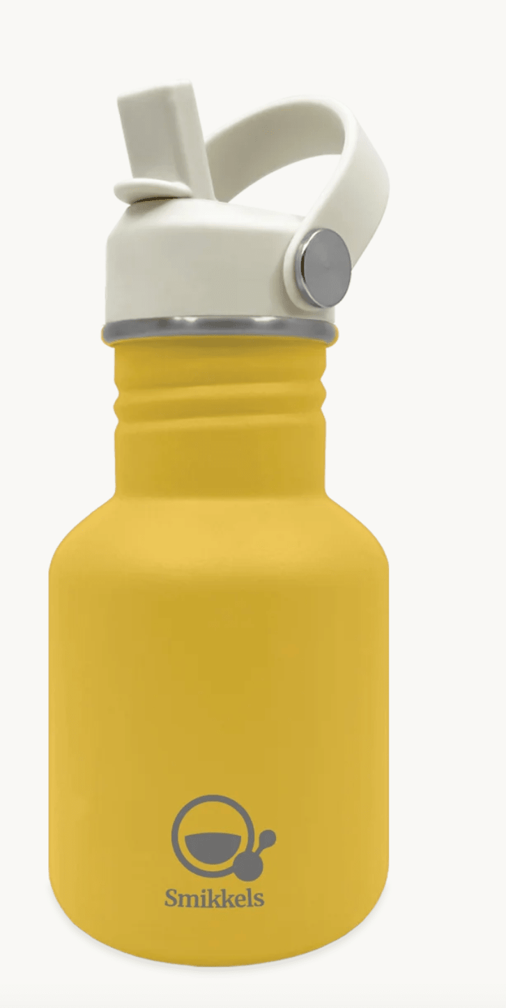 Smikkels | RVS Thermos drinkfles 350 ml | Geel - Kleine Eland