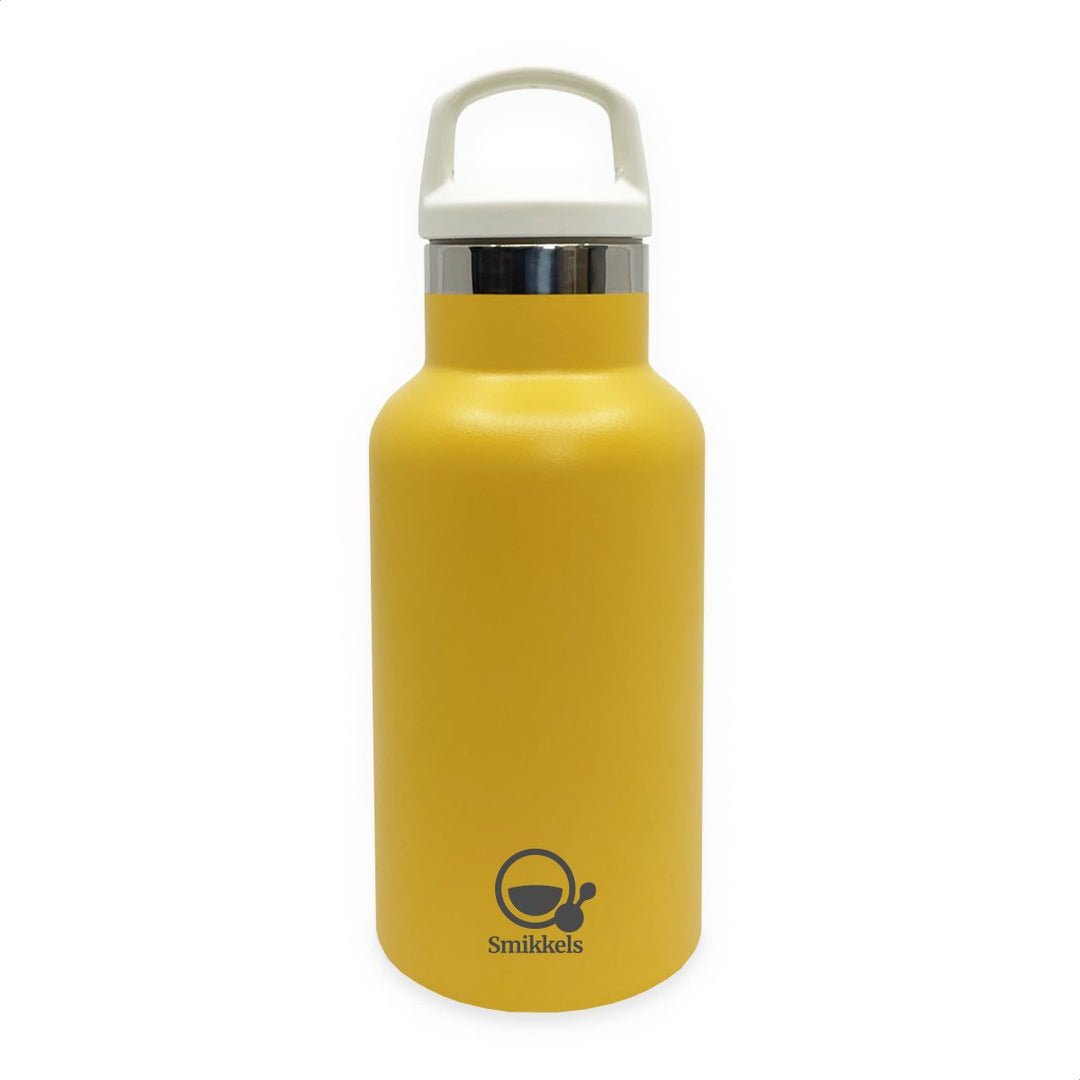 Smikkels | RVS Thermos drinkfles 350ml | Geel - Kleine Eland