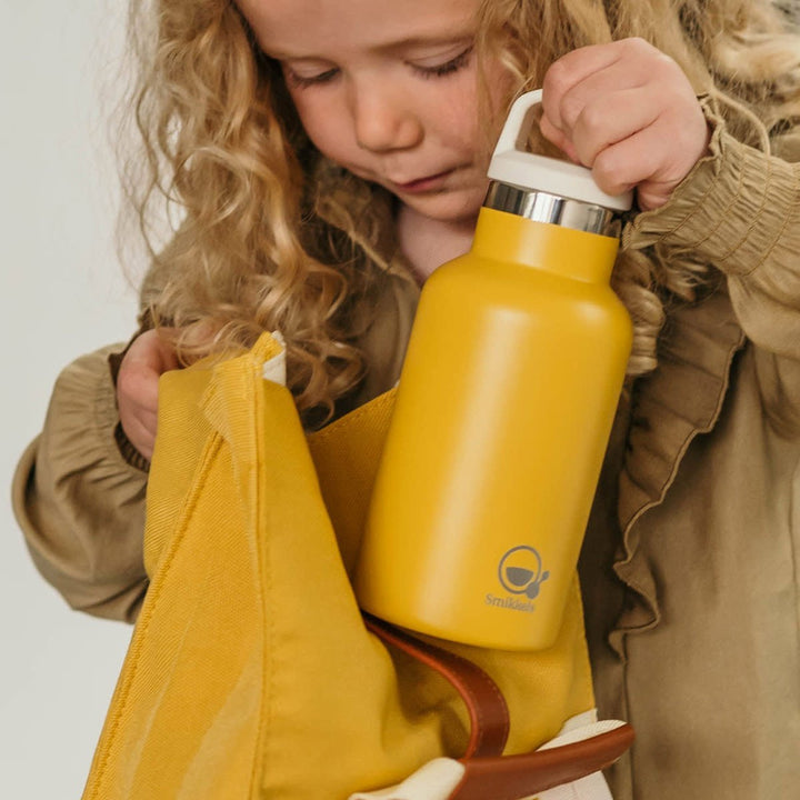 Smikkels | RVS Thermos drinkfles 350ml | Geel - Kleine Eland