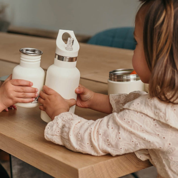 Smikkels | RVS Thermos drinkfles 350ml | Zacht Wit - Kleine Eland
