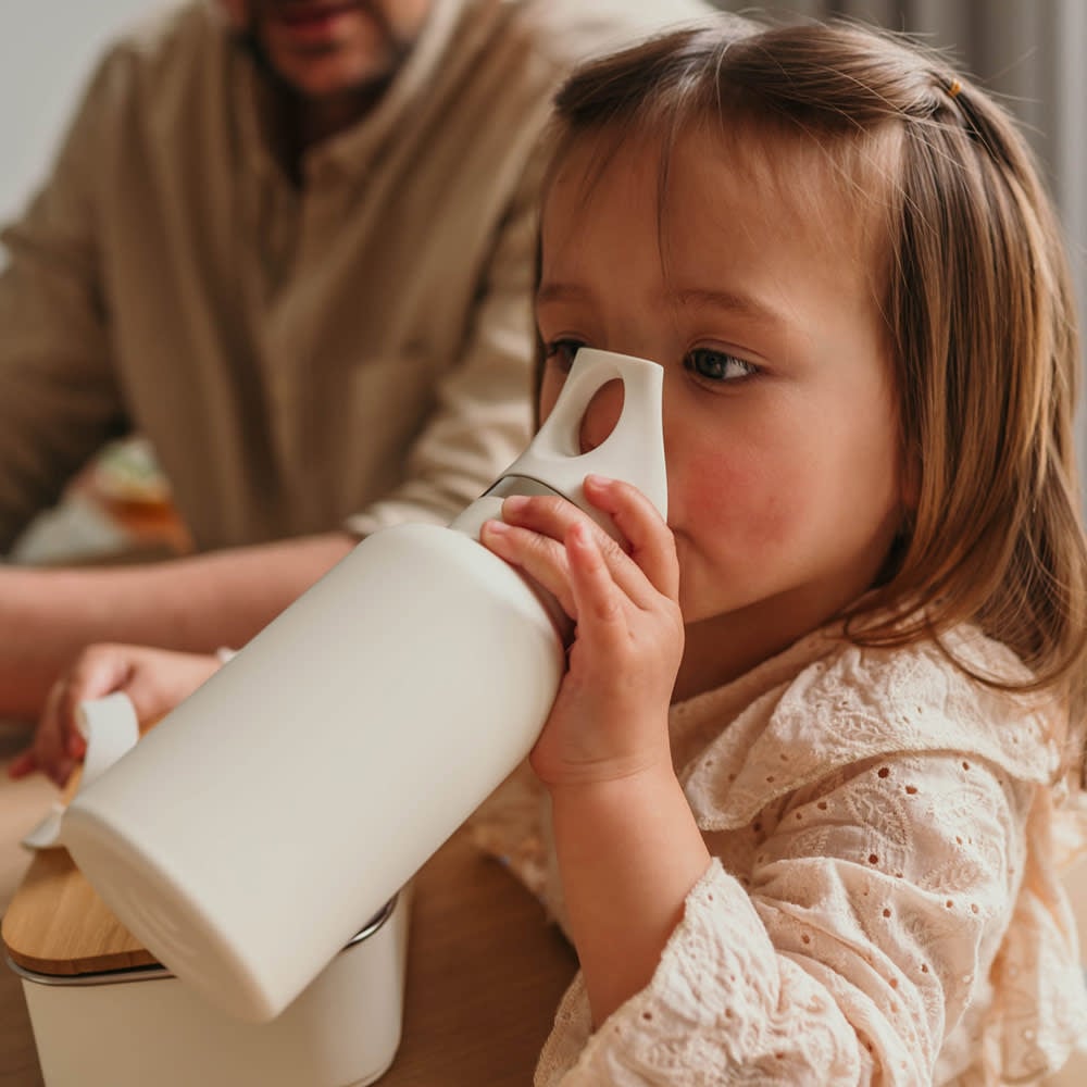 Smikkels | RVS Thermos drinkfles 350ml | Zacht Wit - Kleine Eland