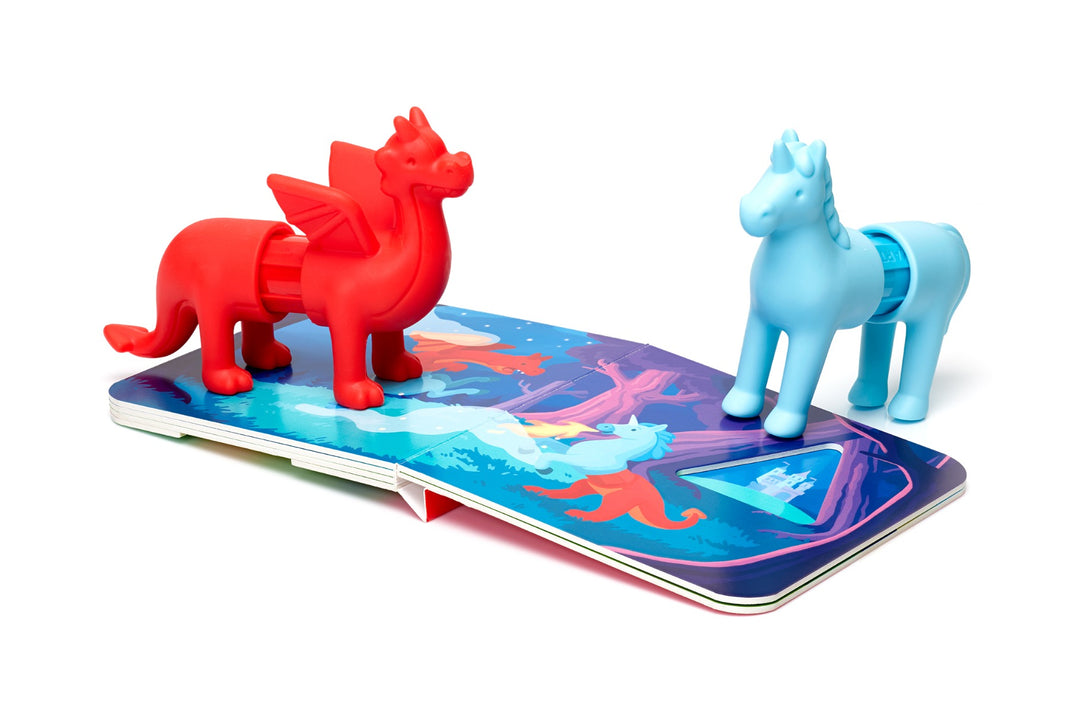 Dragon et licorne SmartMax Fantasy Friends sur le livre d’images ouvert