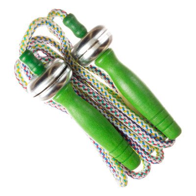Springtouw met Belletje | Naturel, Oranje, Groen of Geel | Handvat 9,5 cm | Touw 2 meter | 5+ - Kleine Eland