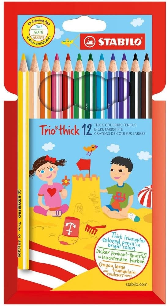 Stabilo | Kleurpotloden | Trio Dik 12 Kleuren - Kleine Eland
