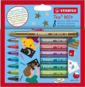 Stabilo | Viltstiften | Trio Deco | Metallic Viltstiften | 8 Kleuren - Kleine Eland
