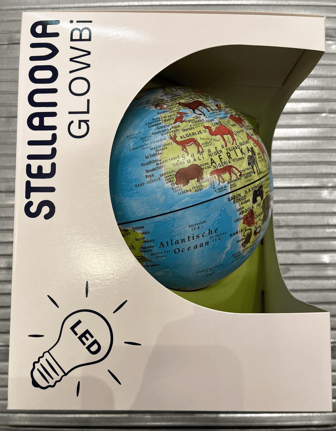 Stellanova l Globe Wereldbol met verlichting | Dieren | 15 cm - Kleine Eland