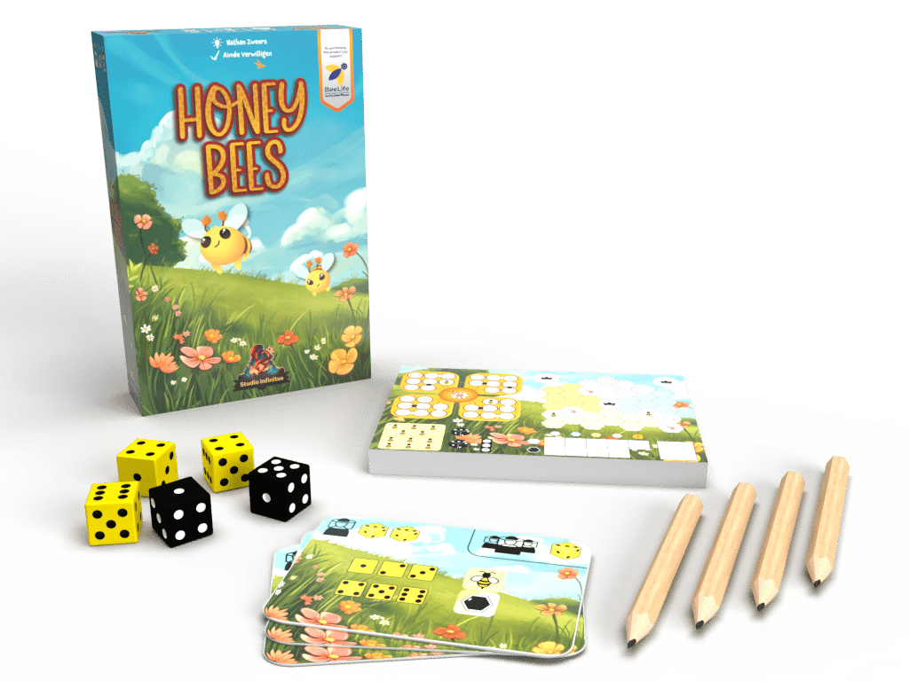 Studio Infinitus | Roll en Write spel | Honey Bees | 8+ - Kleine Eland
