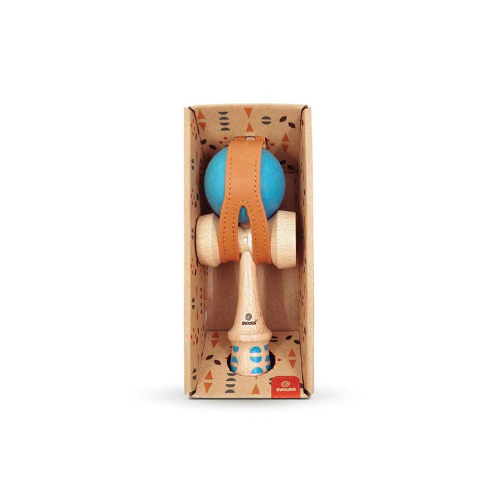 Svoora Kendama GEOM blauw in verpakking