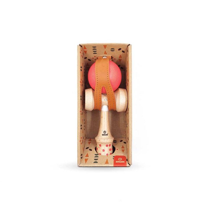 Svoora Kendama GEOM rood in verpakking