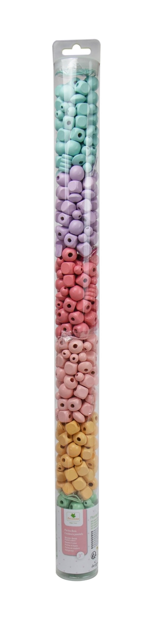 Sycomore | Houten Kralenset | Pastelkleuren | 300+ kralen | 3+ - Kleine Eland