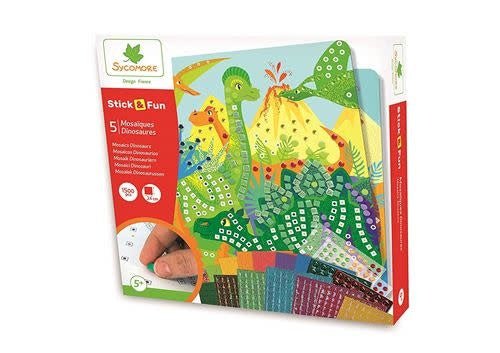 Sycomore | Stick'n Fun | 5 Large Mosaiques | Dinosaurs | 5+ - Kleine Eland